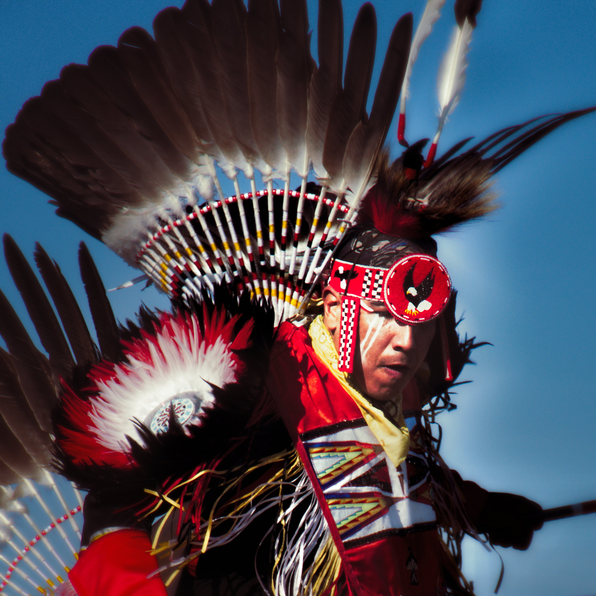 Innu Warrior at a Powwow in Maliotenam (Mani-Utenam)