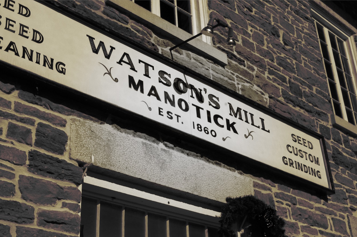Panneau à l’extérieur du moulin Watson.