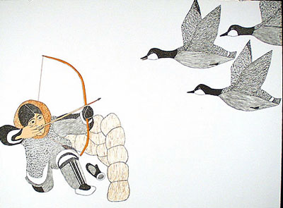  Peter Pitseolak, Nirliniaktuk, lithograph on paper.