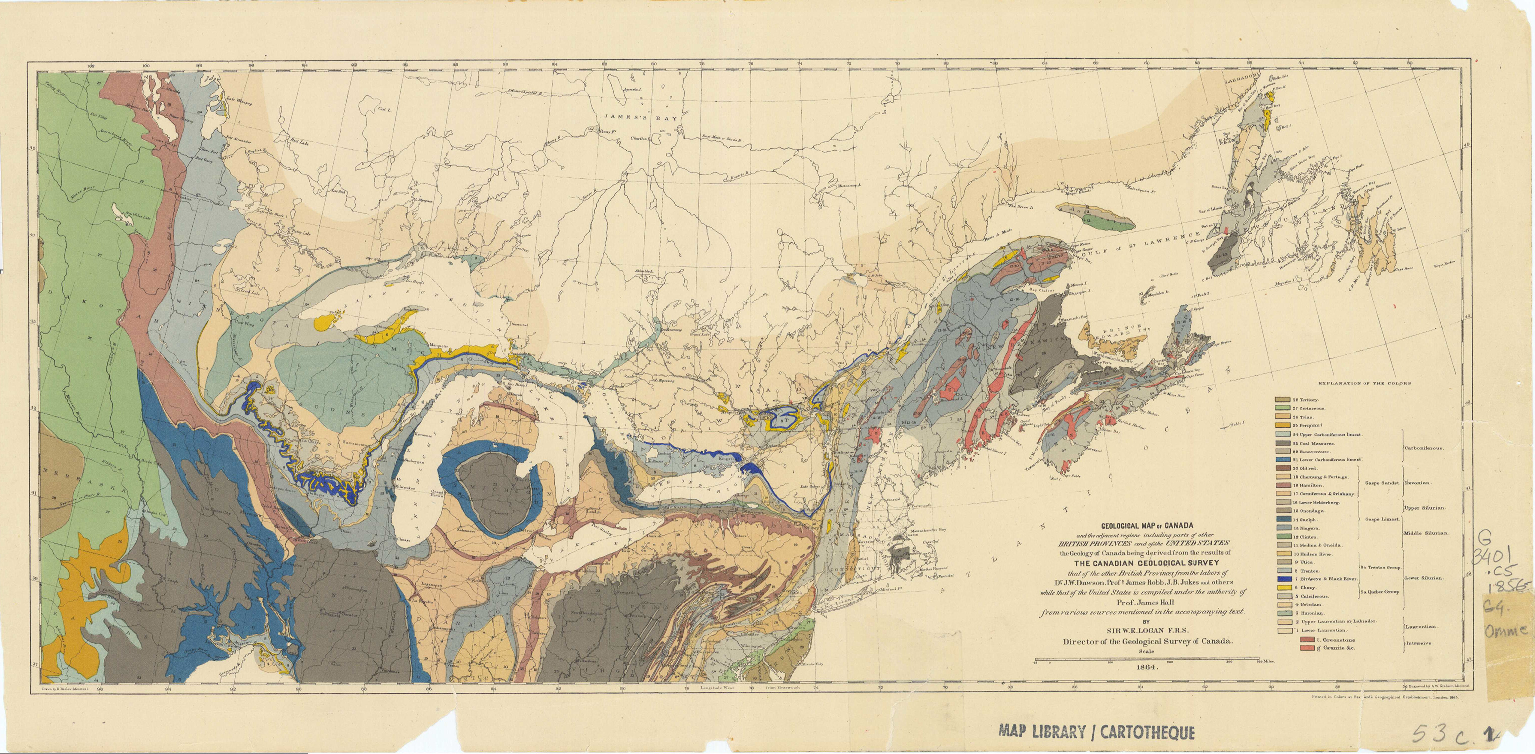 Première carte géologique du Canada