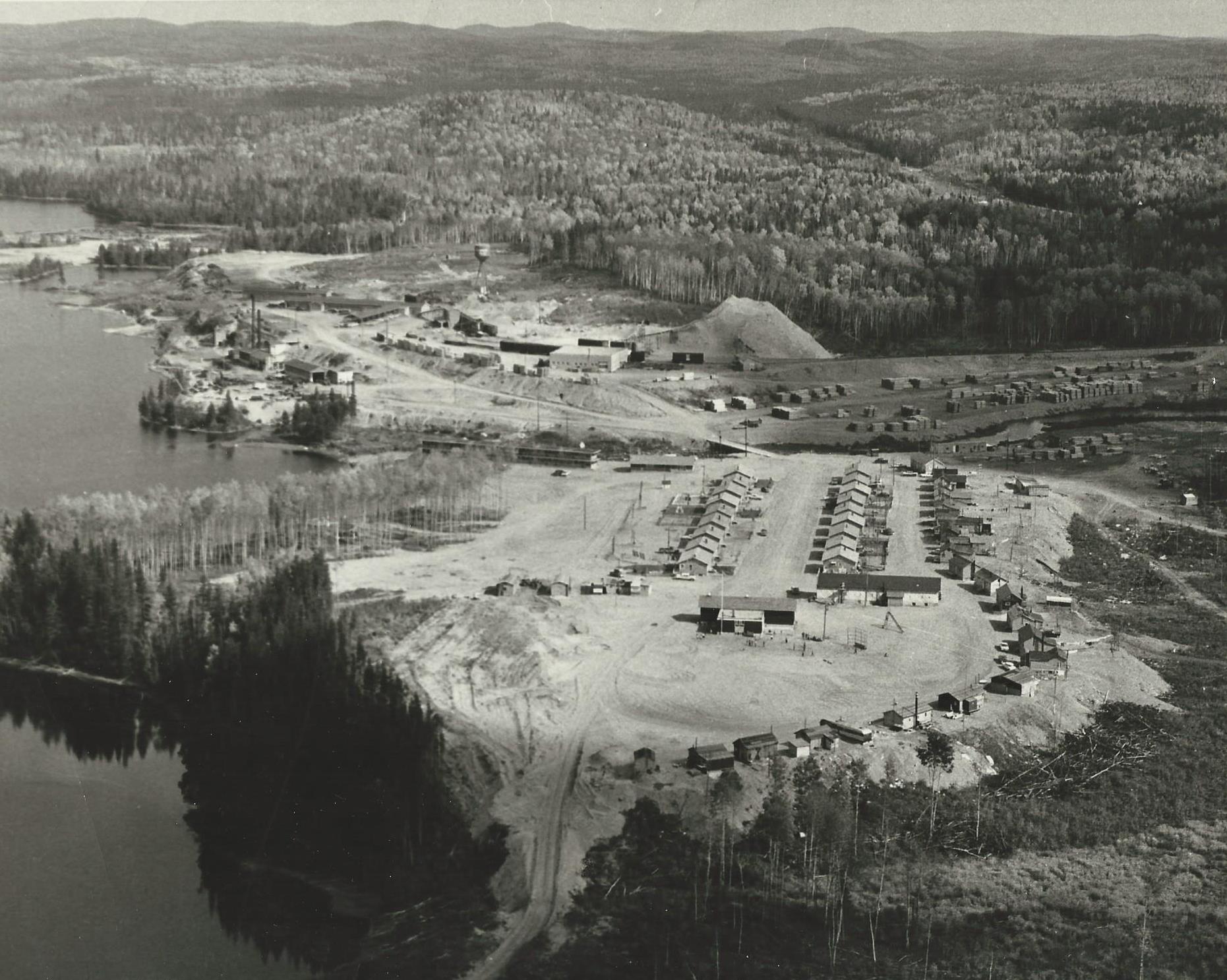 Aerial view of Dubreuilville in 1963