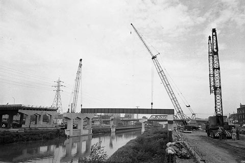 Gardiner Expressway, construction, c 1964