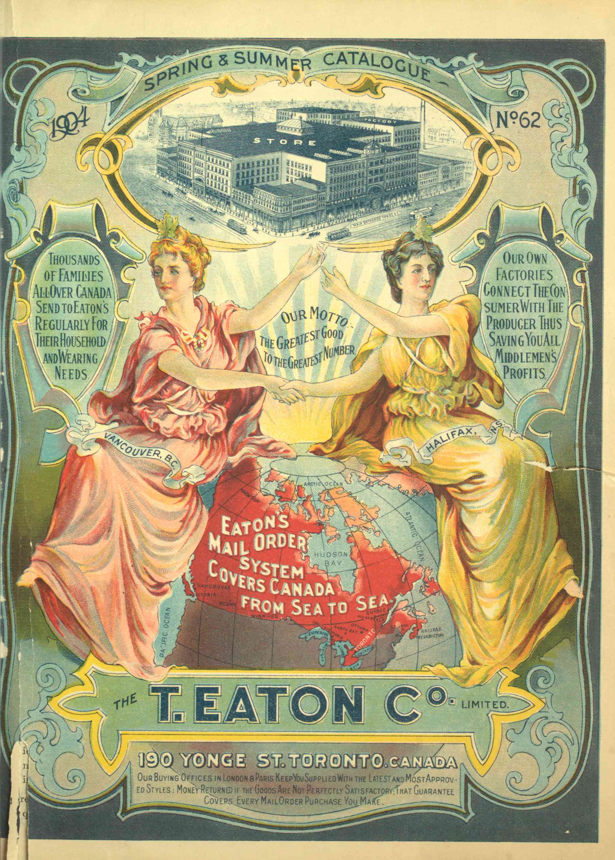The cover of Eaton's 1904 spring/summer catalogue.