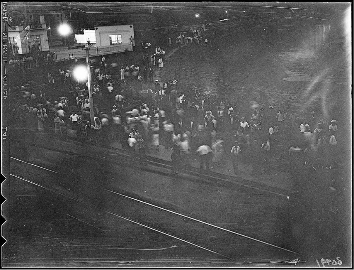 Photograph of the riot at Christie Pits park